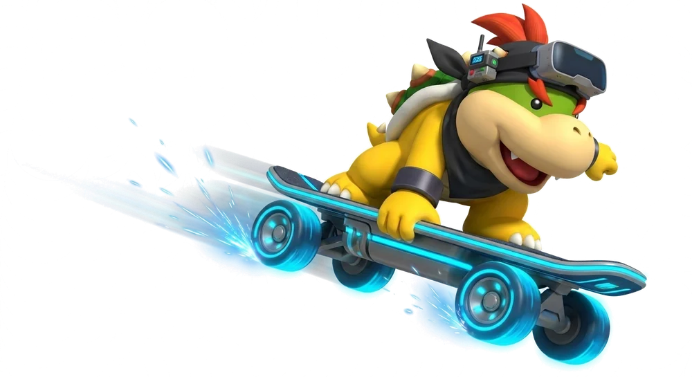 Bowser Jr. on a hoverboard